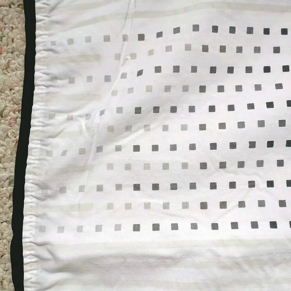 VTG Dan River Pillowcase King Size Cotton White Gray Geometric Contempory 3x